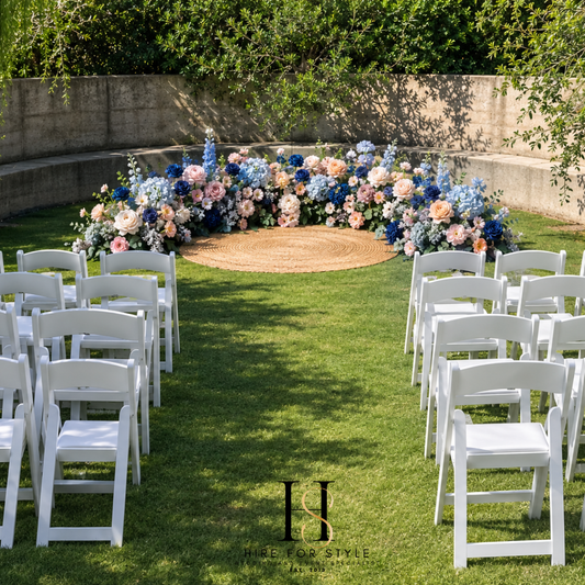 G102 Wedding Package with Semi-Circular Floral Alter plus Service Fee