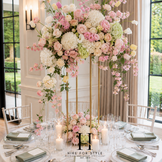 Tall Flower Stand with Double Floral Centerpiece
