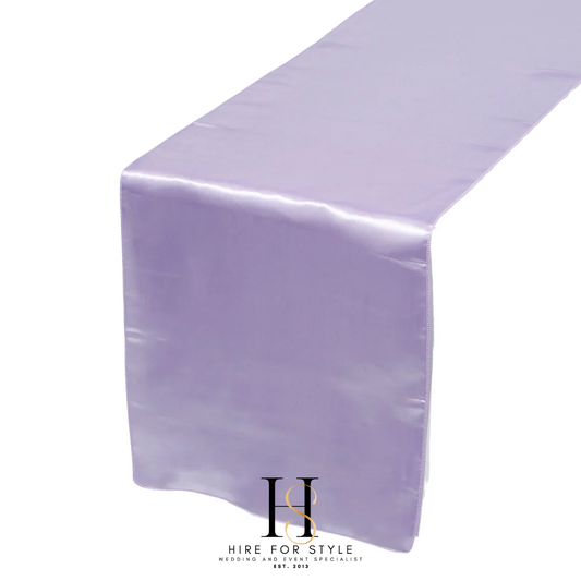Lilac Lavender Purple Satin Table Runner Hire