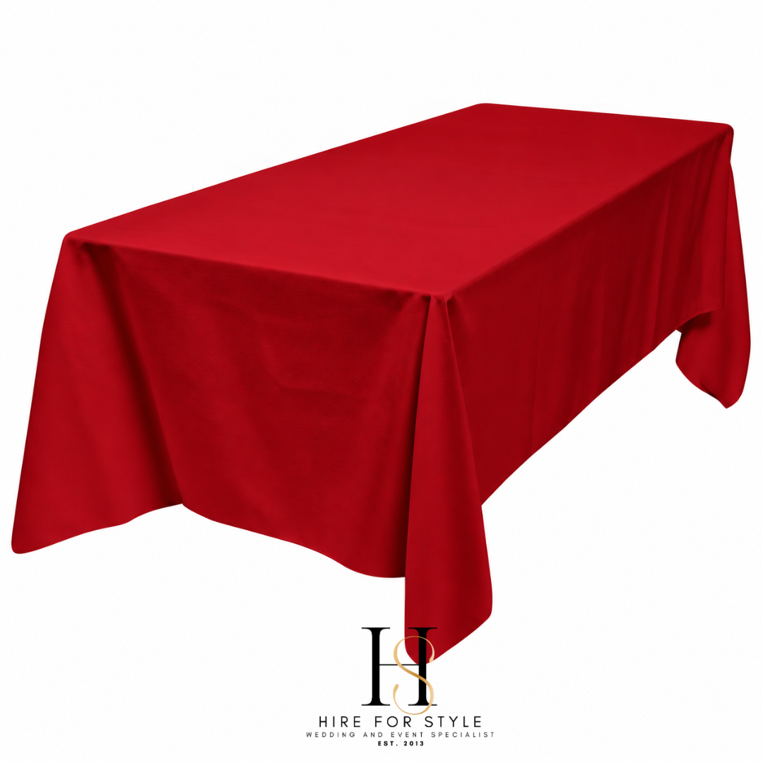 Large Red Rectangle Tablecloth HIRE
