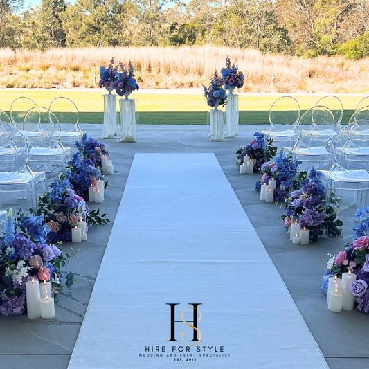 GC102 Wedding Package with acrylic Ghost Chairs and Floral Alter