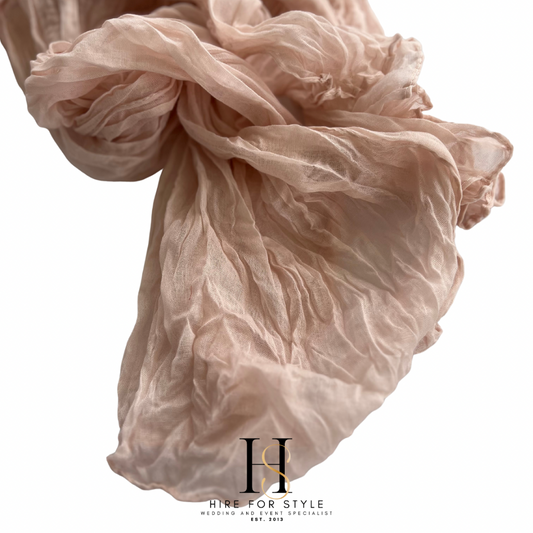 Blush Pink Cheesecloth Table Runner Hire