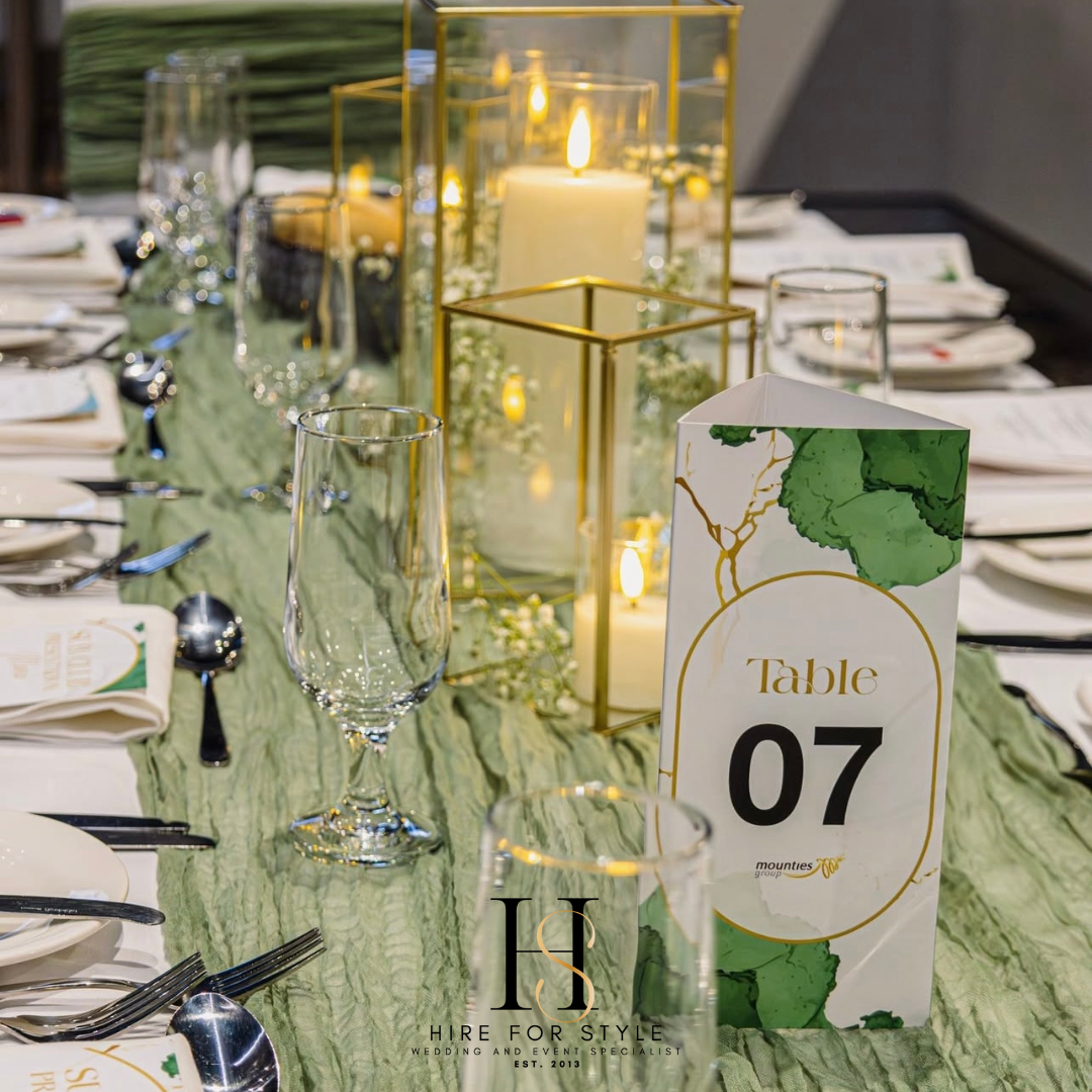 Trio Gold Lantern Table Centrepiece