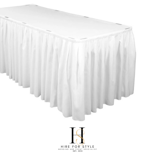 White Table Skirting (6m) Polyester HIRE