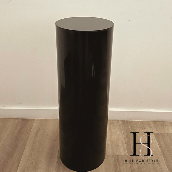 Gloss Black Acrylic Cylinder Plinth 87cmH