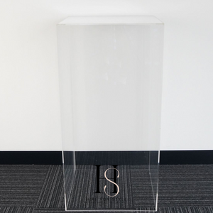 Clear Square Medium Acrylic Plinth Hire