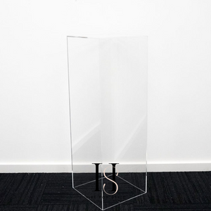 Clear Square Medium Acrylic Plinth Hire