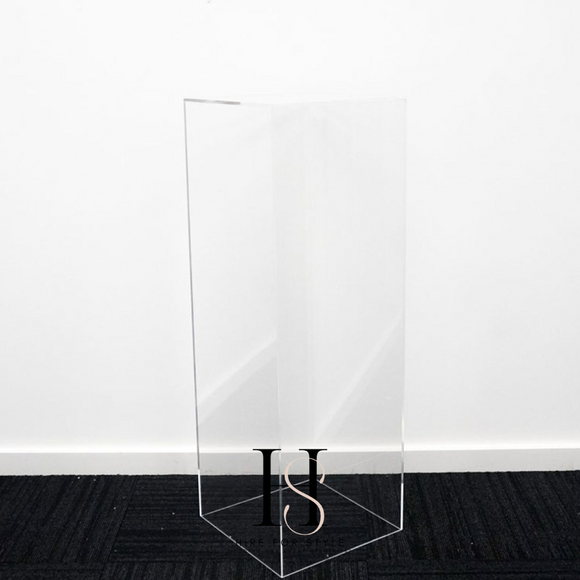 Clear Square Large Acrylic Plinth Hire