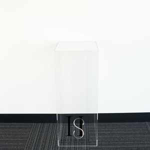 Clear Square Medium Acrylic Plinth Hire