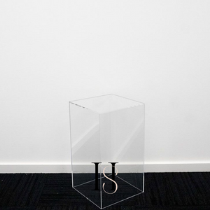 Clear Square Medium Acrylic Plinth Hire