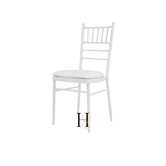 White Tiffany Chair with White Cushion HIRE