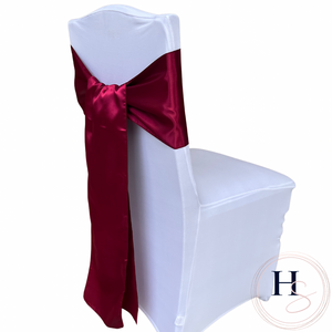 Burgundy Satin Chair Sash HIRE