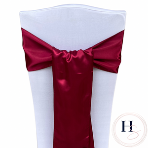 Burgundy Satin Chair Sash HIRE