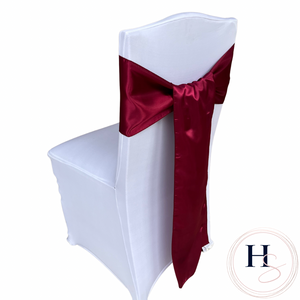 Burgundy Satin Chair Sash HIRE