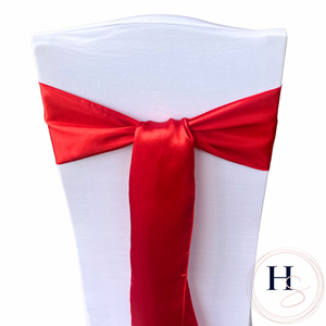 Red Satin Chair Sash HIRE