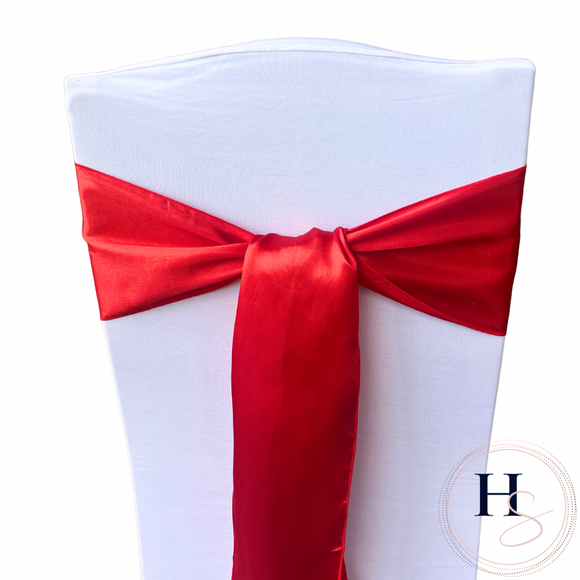 Red Satin Chair Sash HIRE