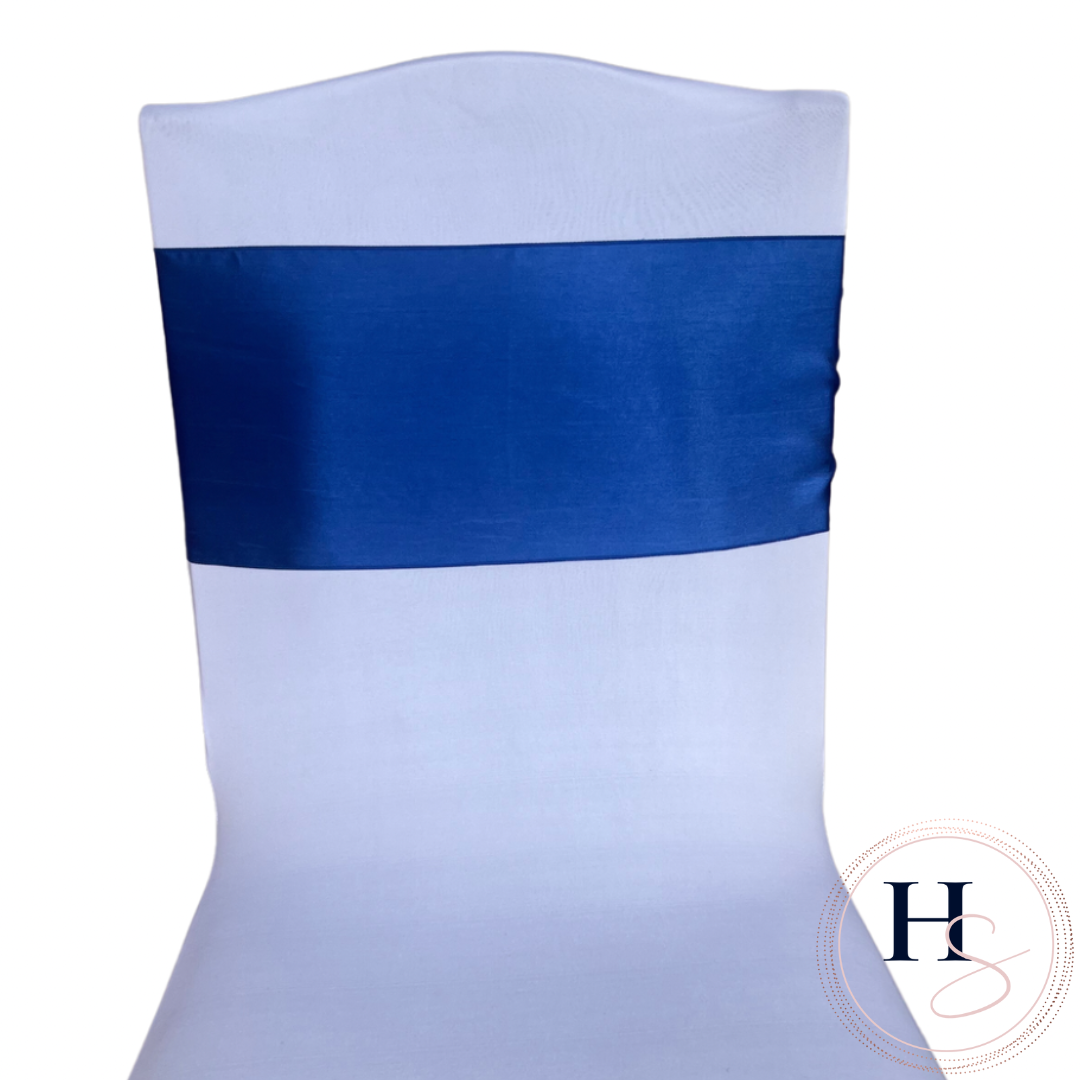 Royal Blue Satin Chair Sash HIRE