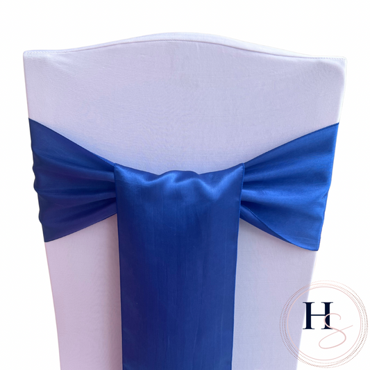 Royal Blue Satin Chair Sash HIRE