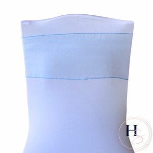 Light Blue Organza Chair Sash HIRE