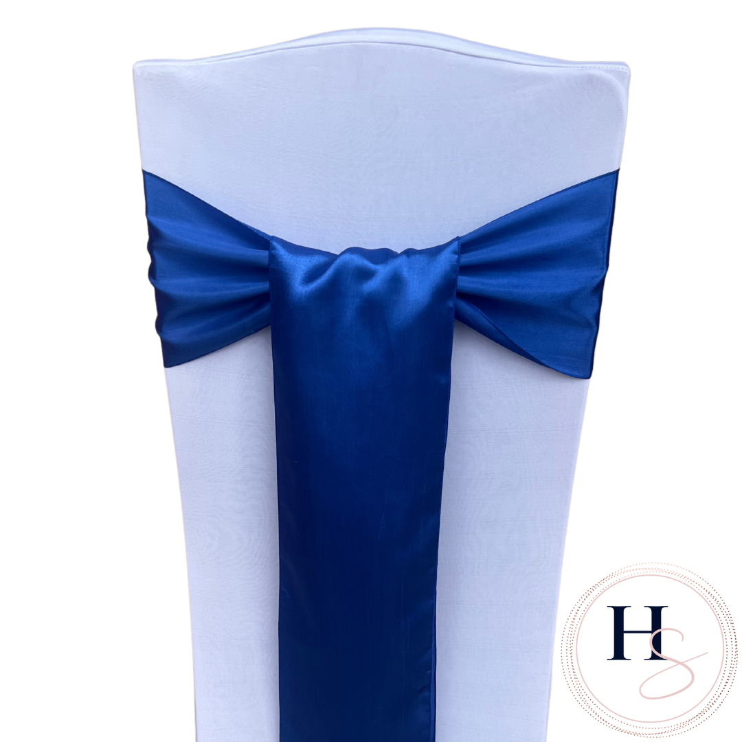 Royal Blue Satin Chair Sash HIRE