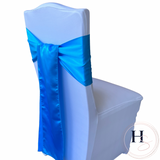 Bright Blue Satin Chair Sash HIRE
