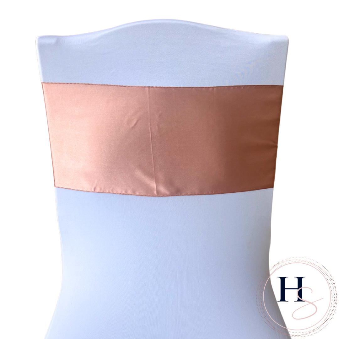 Rose Gold Satin Chair Sash HIRE