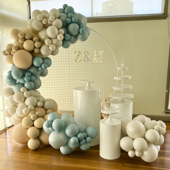 Large Balloon Garland with Round Mesh Backdrop Package