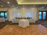 Bridal and Event Backdrop White Satin with Fairy Lights