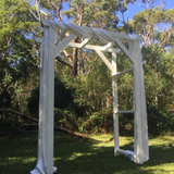 Large White Wooden Arbour Hire