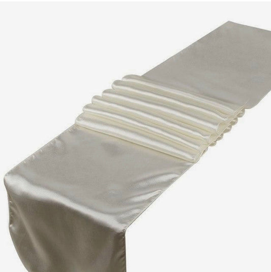 White Satin Table Runner HIRE