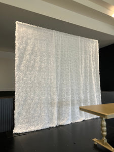 White Flower Curtain Wall Backdrop 3x3m HIRE