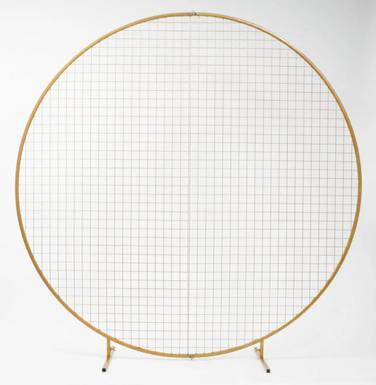 Gold Round Mesh Backdrop Wall HIRE