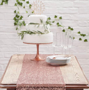 Rose Gold Sequin Table Runner HIRE