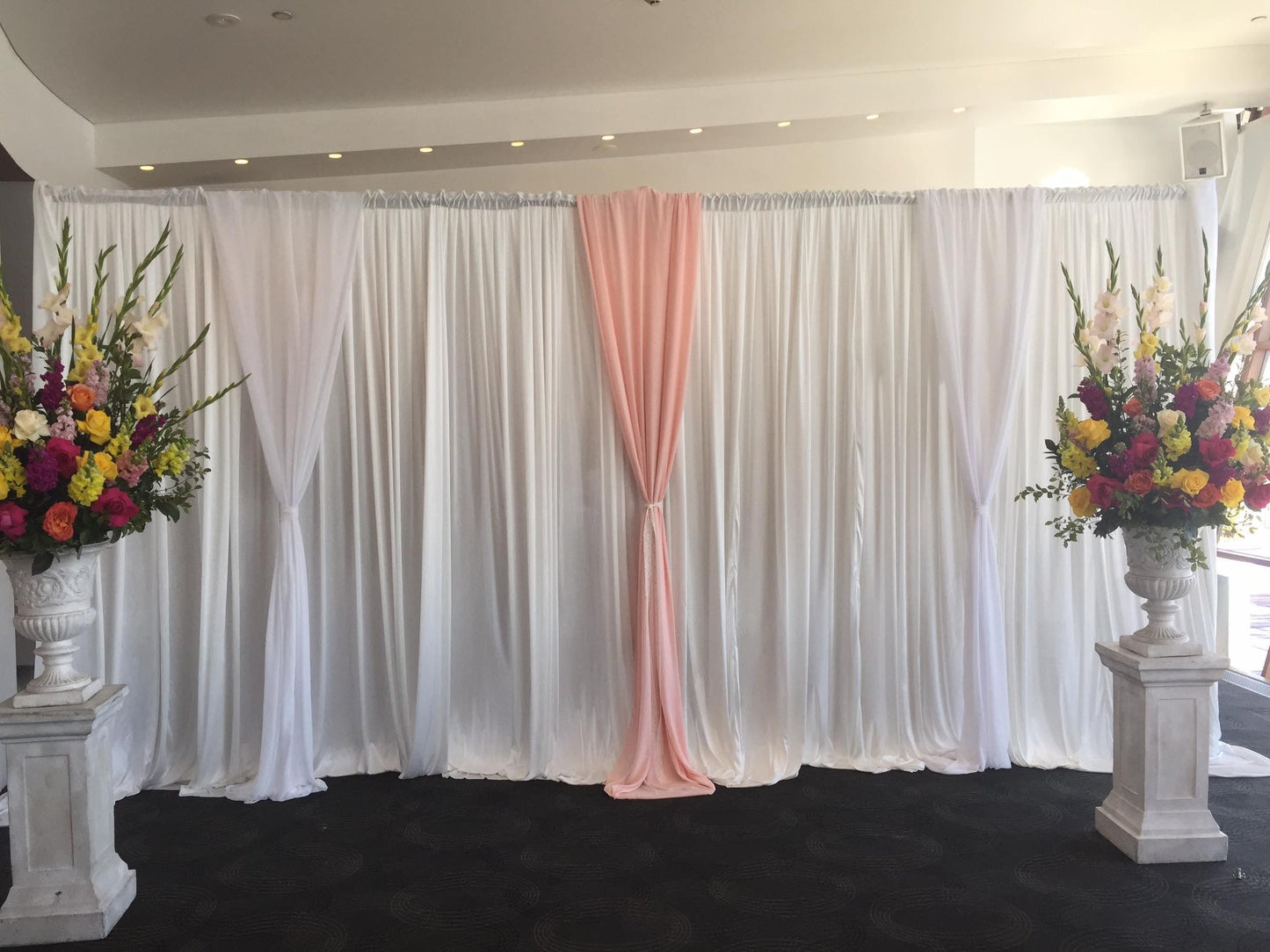 6m Bridal and Event White Satin Backdrop HIRE