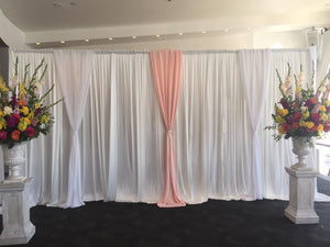 6m Bridal and Event White Satin Backdrop HIRE