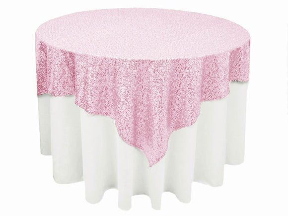 Pink Sequin Table Overlay Hire