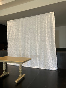 White Flower Curtain Wall Backdrop 3x3m HIRE