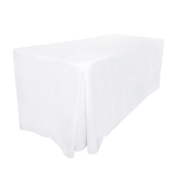 White Fitted 4ft Rectangle Tablecloth HIRE