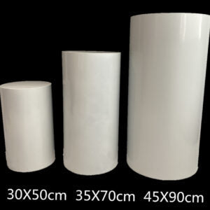 Round Medium White Plinth 70cmH