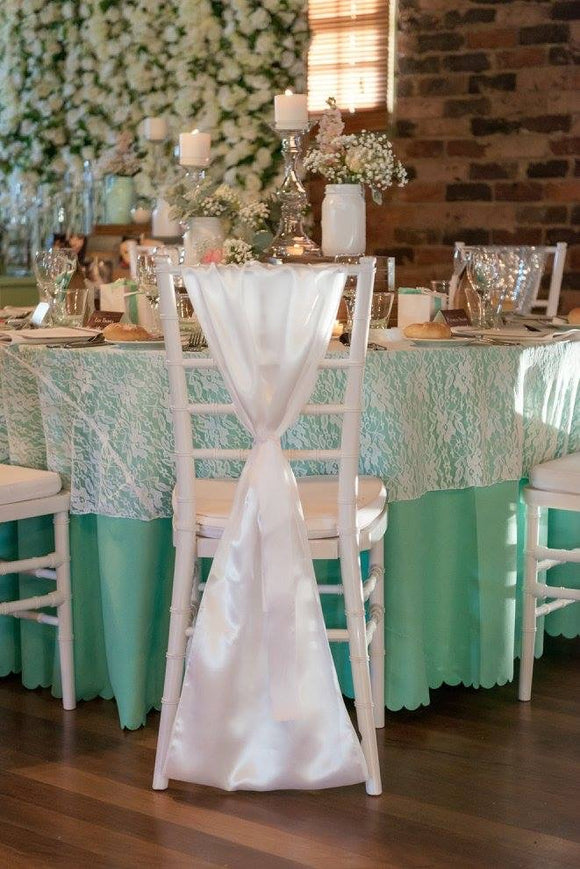 Medium Lace White Table Overlay HIRE