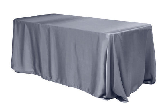 Large Silver Satin Table Overlay