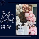 Large Balloon Garland with Round Mesh Backdrop Package