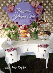 White Vintage Style Dresser HIRE