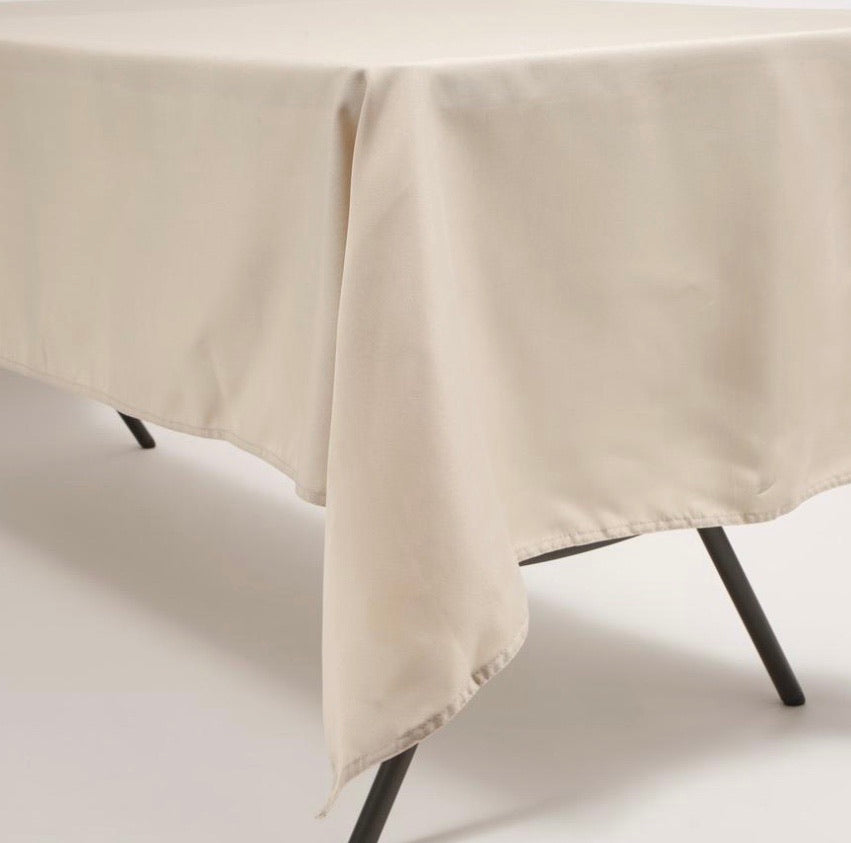 Almond Beige Nude Rectangle Tablecloth HIRE