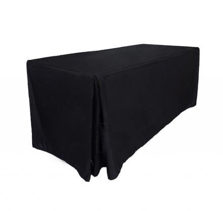 Black Fitted 6ft Rectangle Tablecloth HIRE