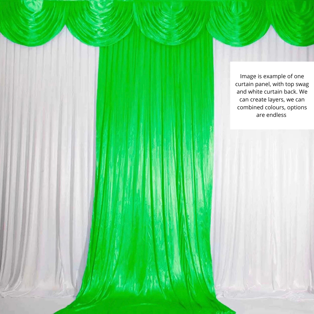 Spring Green Satin Backdrop HIRE