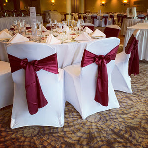 Burgundy Satin Chair Sash HIRE