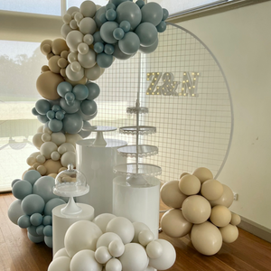 Large Balloon Garland with Round Mesh Backdrop Package