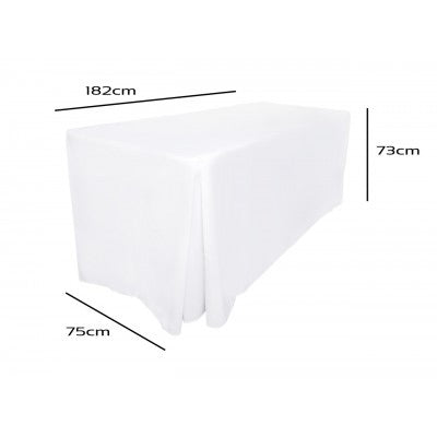 White Fitted 6ft Rectangle Tablecloth HIRE