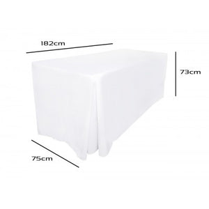 White Fitted 6ft Rectangle Tablecloth HIRE